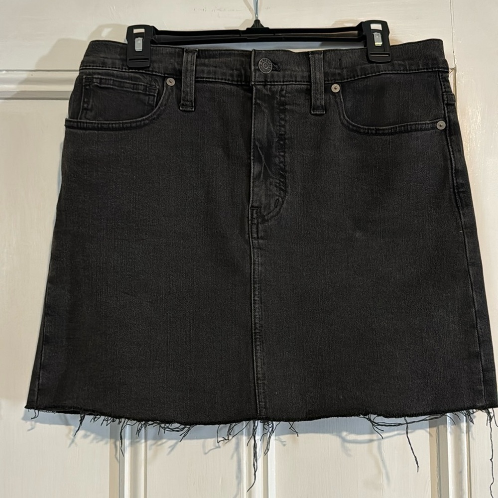 Madewell Black Denim mini skirt